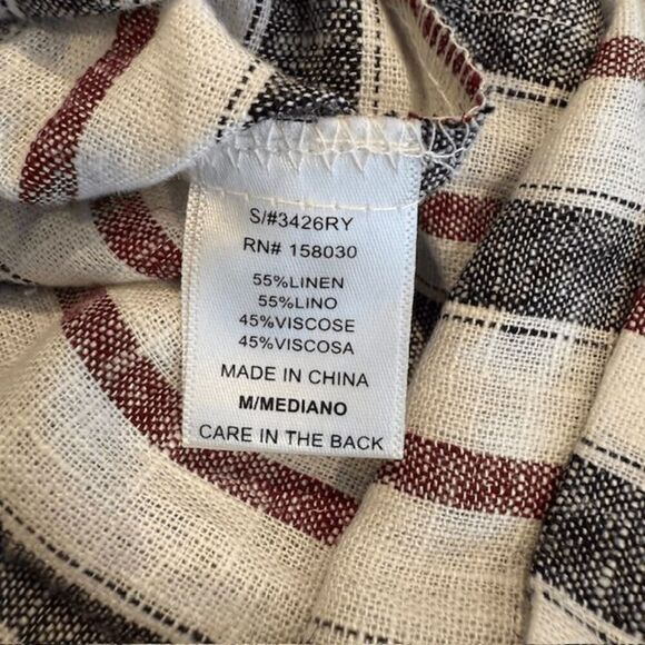 NWT Love Tree Linen Blend Short Romper Wrap Front Side Tie Hidden Zip Medium - Picture 7 of 12